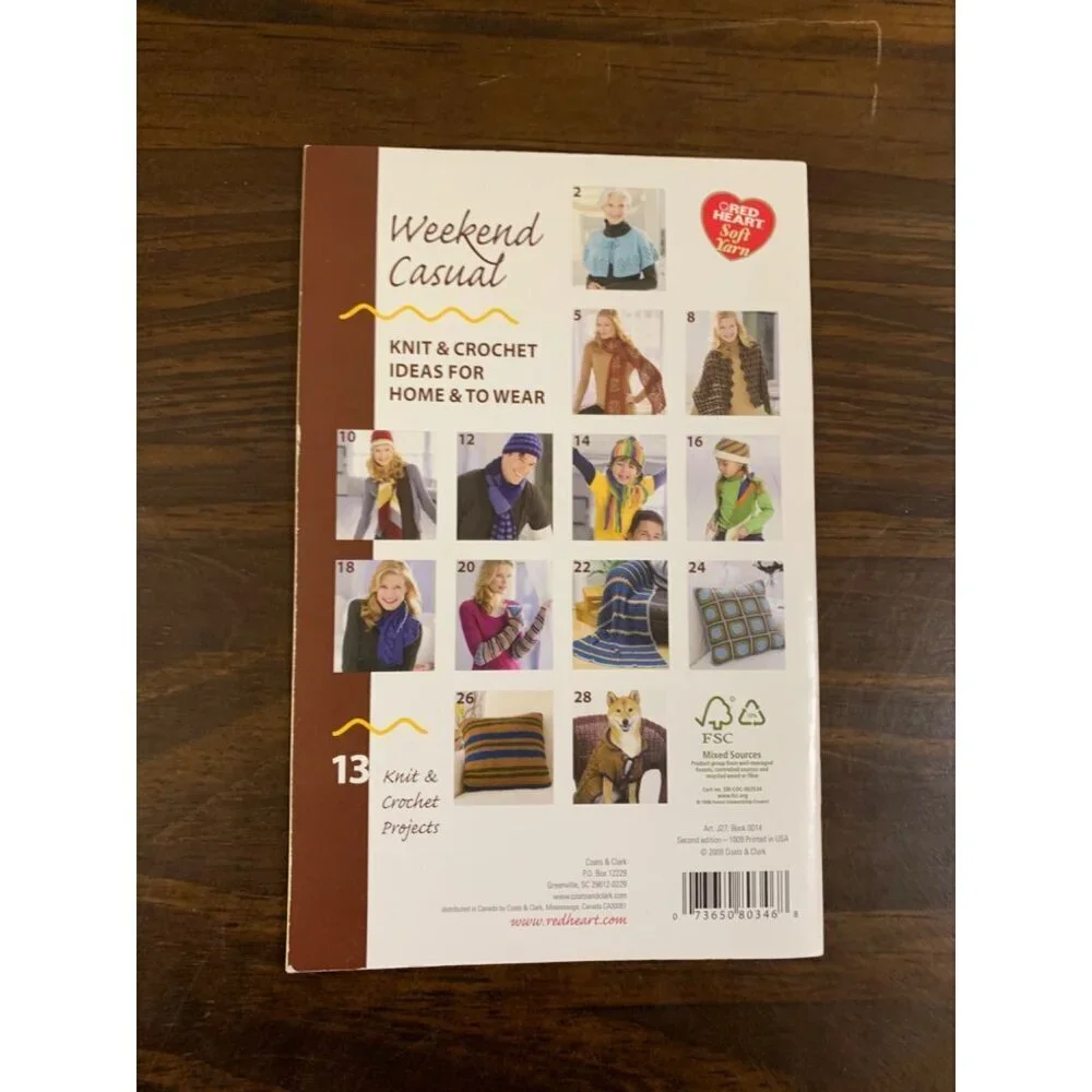 Red Heart WEEKEND CASUAL Knit & Crochet Ideas for Home & To Wear 2009 LS15